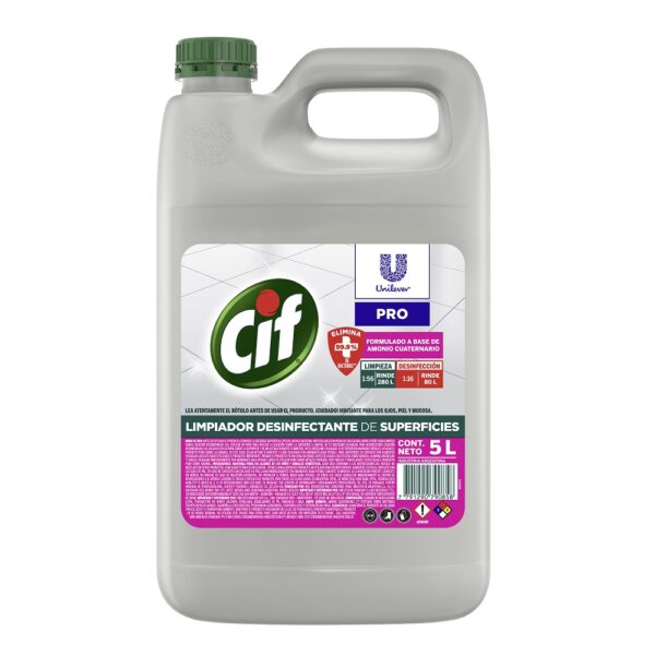 LIMPIADOR DESINFECTANTE CUATERNARIO X 5 L. CIF