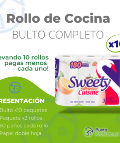 ROLLO DE COCINA SWEETY BULTO 10X3X60 PAÑOS