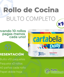 ROLLO DE COCINA CARTABELLA BULTO10X3X40 PAÑOS