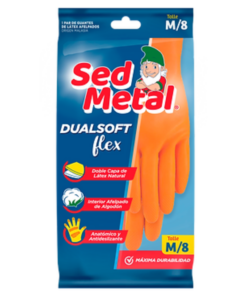 GUANTES TALLE M "LATEX DUALSOFT"  SED METAL