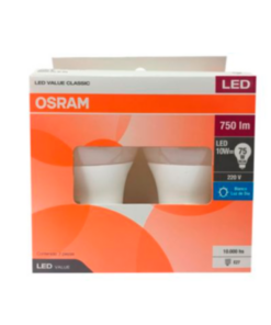OSRAM LÁMPARA LED PACK X2 9W=75W BLANCO LUZ DE DÍA
